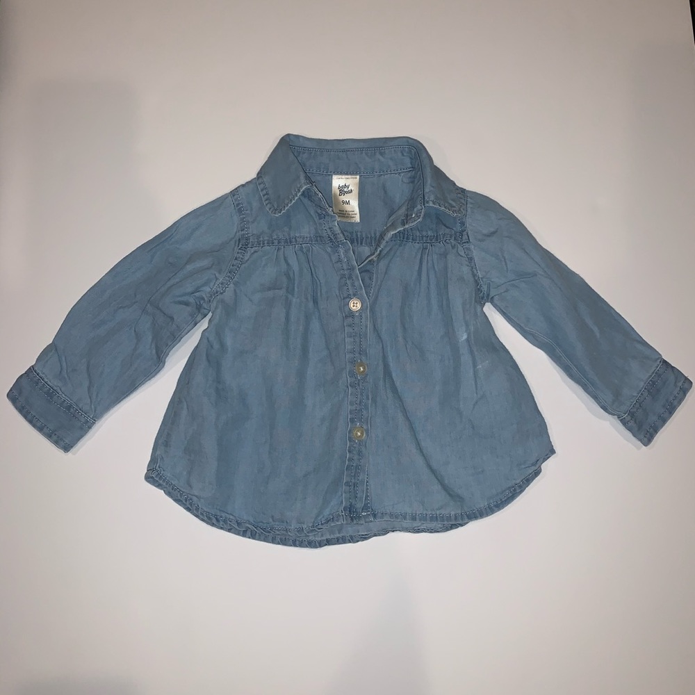 Chambray girls button down shirt